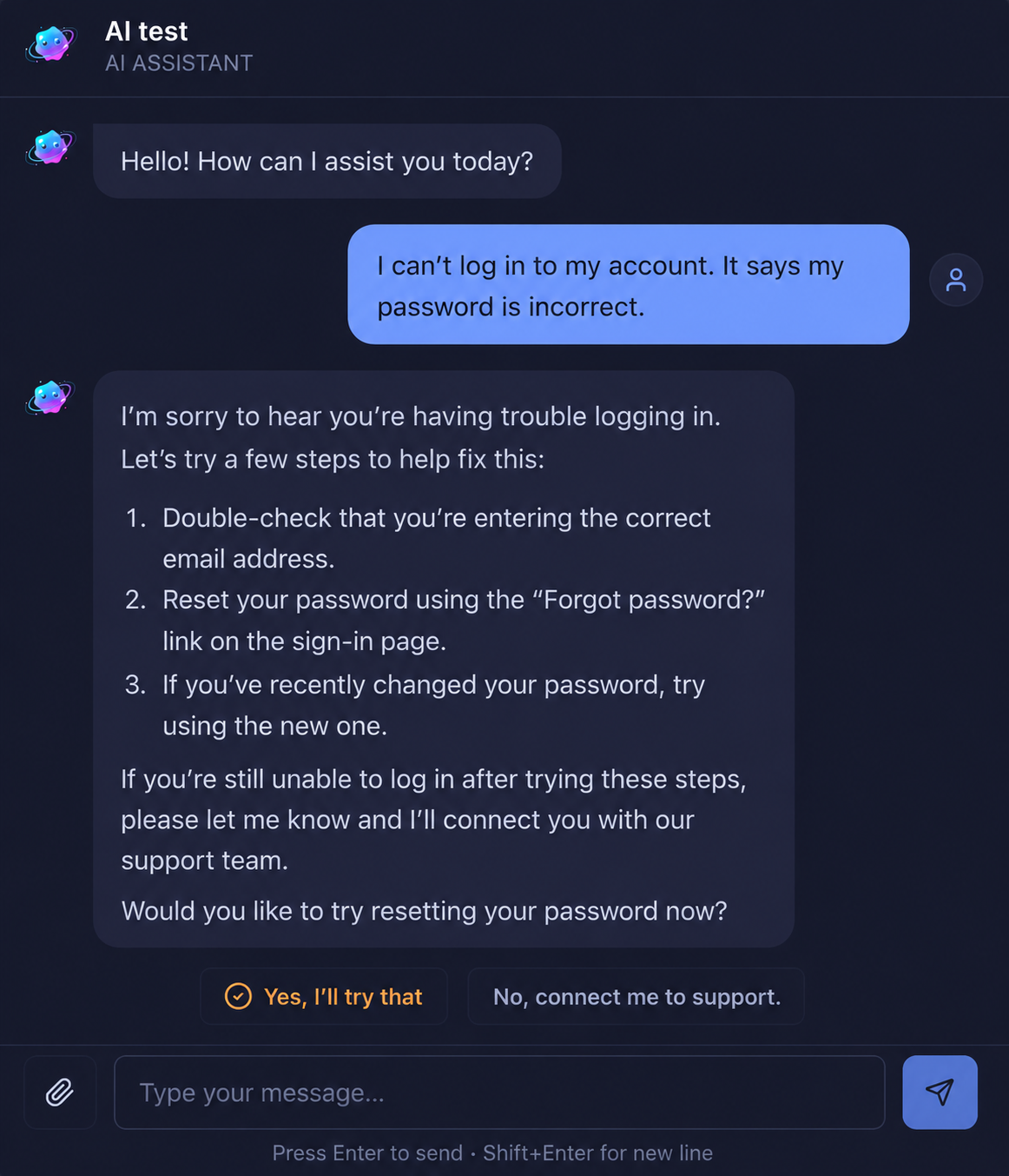 AI automatically resolving a request without form submission using past knowledge