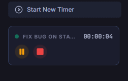 Running timer widget