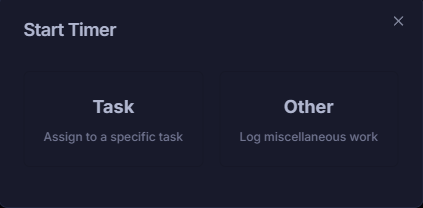 Start timer modal